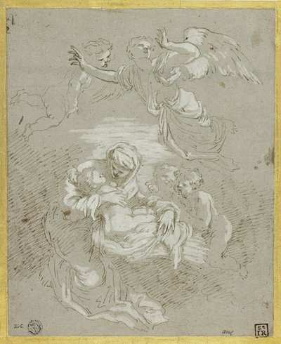 Madonna und Kind mit Engeln von Johann Carl Loth
