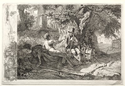 Der mit seinem Führer rastende Künstler von Johann Christoph Erhard