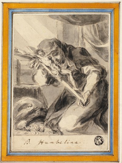 Beata Humbelina mit Kruzifix, ca. 1700 von Johann Christoph Lischka