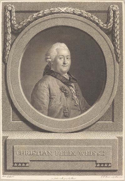Christian Weisse von Johann Friedrich Bause after Anton Graff