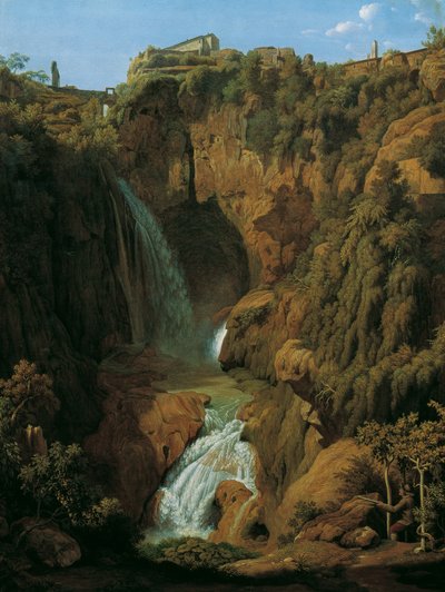Die Neptungrotte (Wasserfall bei Tivoli) von Johann Martin von Rohden