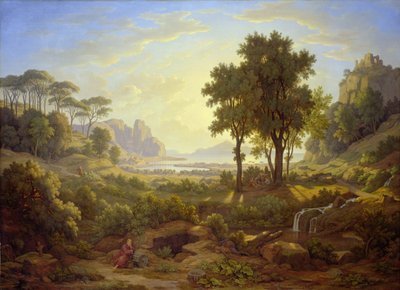 Italienische Landschaft bei Sonnenuntergang von Johann Martin von Rohden