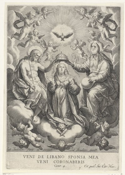 Krönung Mariens mit Engelscharen von Johann Sadeler (I)