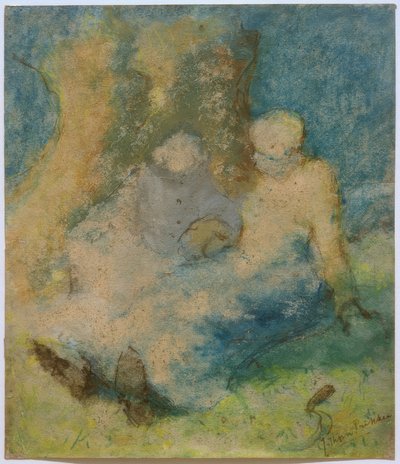 Zwei Figuren an einem Baum von Johan Thorn Prikker