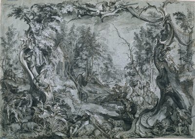 Heiliger Deicolus und der Eber, 1747-1748 von Johann Wolfgang Baumgartner