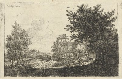 Landschaft mit Bauernwagen von Johannes Franciscus Christ