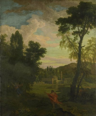 Arkadische Landschaft mit Jupiter und Io von Johannes Glauber