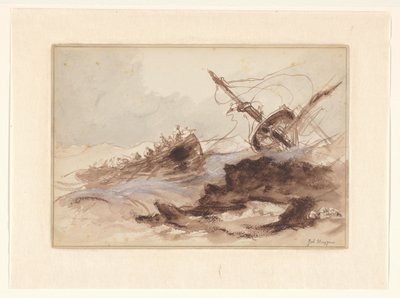 Schiffbruch von Johannes Huygens (signed by artist)