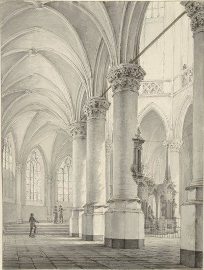 Innenraum der Nieuwe Kerk in Delft von Johannes Jelgerhuis