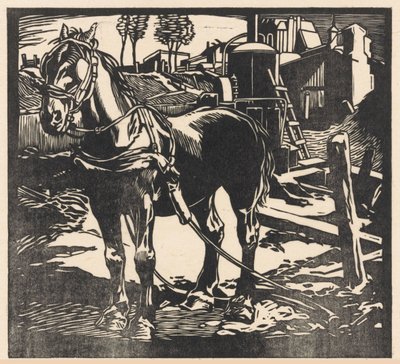 Ausgespanntes Karrenpferd von Johannes Josephus Aarts (signed by artist)