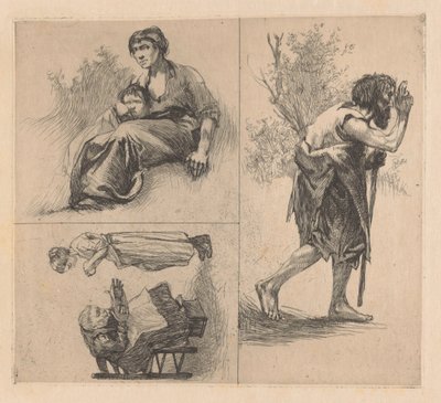 Drei Darstellungen mit menschlichen Figuren von Johannes Josephus Aarts