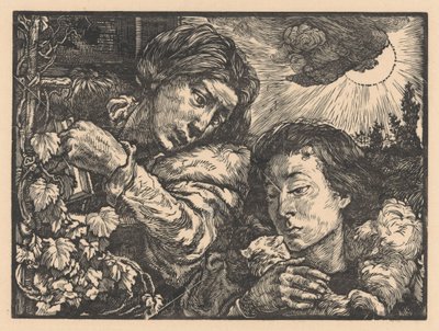 Zwei Frauen bei einem Weinstock von Johannes Josephus Aarts