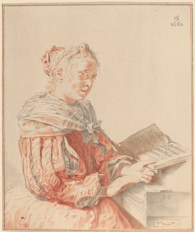 Junges Mädchen am Keyboard, 1767 von Johannes Kornlein