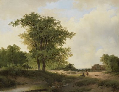 Landschaft mit Bauernhof von Johannes Warnardus Bilders