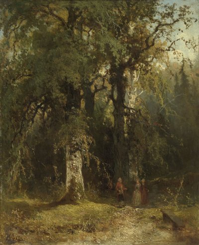 Ansicht im Wald von Johannes Warnardus Bilders