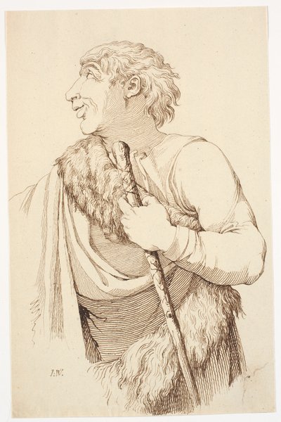 Hirte mit Stab in der Hand von Johannes Wiedewelt