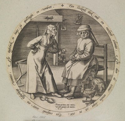 Die schimpfende Frau und die gackernde Henne von Johannes Wierix