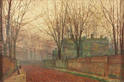 Novembermorgen, Knostrop Hall, Leeds von John Atkinson Grimshaw
