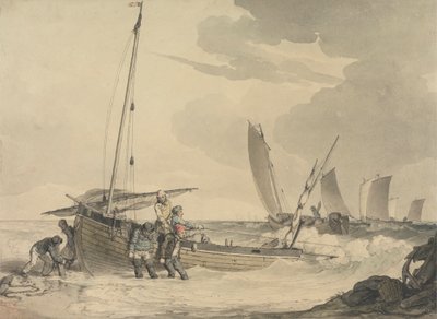 Fischer, der aufs Meer hinausfährt von John Augustus Atkinson