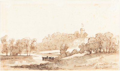 Warwick Castle vom Avon aus von John Baverstock Knight