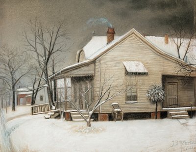 Haus in Ost-Dallas im Schnee von John Breckinridge Martin
