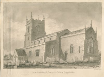 Alstonfield Kirche: Sepiazeichnung, 1839 von John Buckler