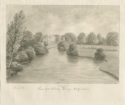Bishton Halle: Sepiazeichnung, 1841 von John Buckler