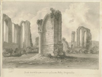 Croxden Abbey: Sepia-Zeichnung von John Buckler