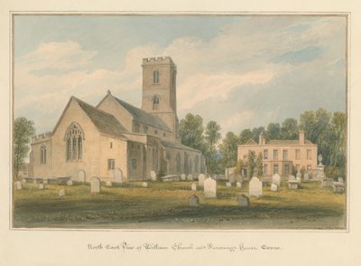 Essex - Witham Kirche und Pfarrhaus von John Buckler