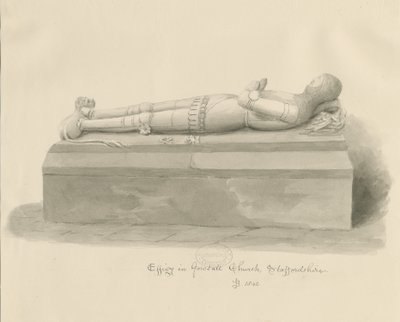 Gnosall Kirche - Effigie von John Buckler