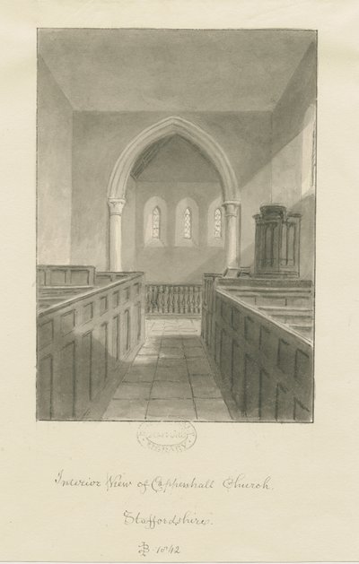 Innenraum der Coppenhall Church von John Buckler