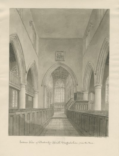 Innenraum der Penkridge Kirche von John Buckler