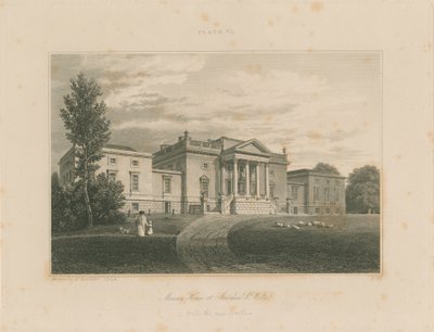 Wiltshire - Stourhead - Herrenhaus (Stich) von John Buckler