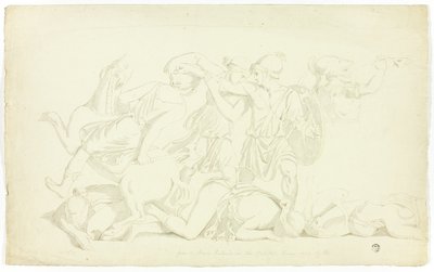 Antikes Basrelief mit Schlacht der Amazonen von John Downman