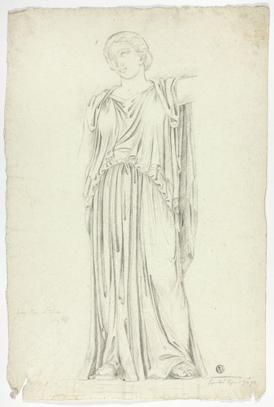 Antike Statue einer drapierten stehenden Frau von John Downman
