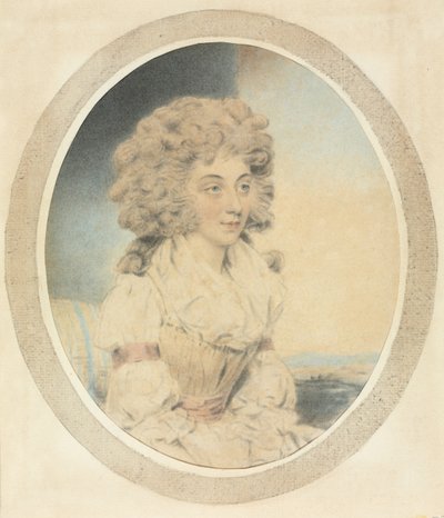 Sitzende junge Dame nach rechts gewandt von John Downman