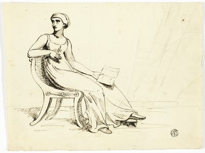 Frau auf römischem Stuhl von John Downman