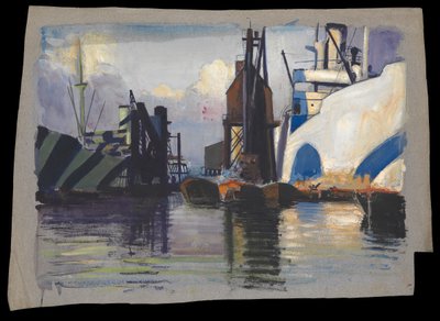 Ansicht eines Hafens von John Everett