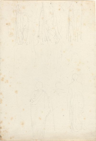 Blatt mit Studien von verhüllten Figuren von John Flaxman