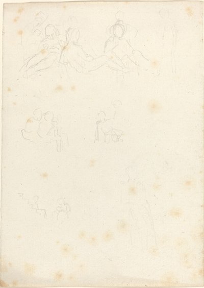 Studien von sitzenden und liegenden Figuren von John Flaxman