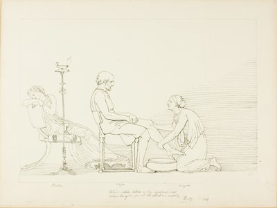 Odysseus, Penelope und Eurykleia von John Flaxman