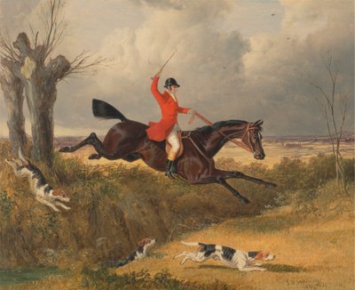 Fuchsjagd: Überqueren eines Grabens von John Frederick Herring