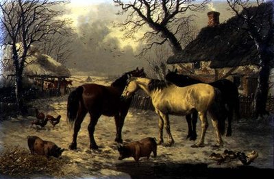 Eine Winterhofszene von John Frederick Herring Jnr