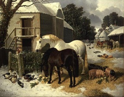 Der Bauernhof im Winter von John Frederick Herring Jnr