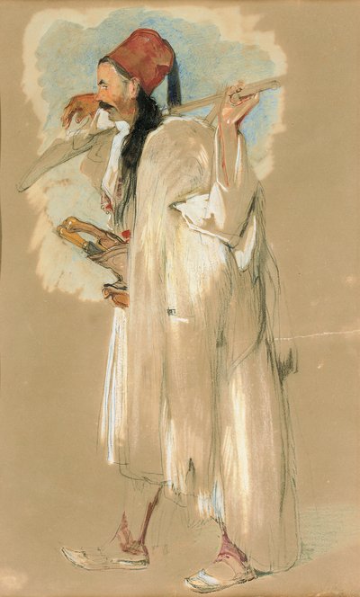 Ein Suliote-Krieger von John Frederick Lewis
