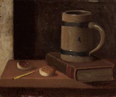 Tasse, Buch, Kekse und Streichholz, 1893 von John Frederick Peto