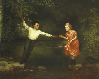 Trittsteine über den Bach von John George Brown
