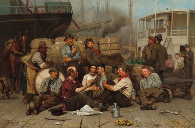 Mittagspause der Hafenarbeiter von John George Brown