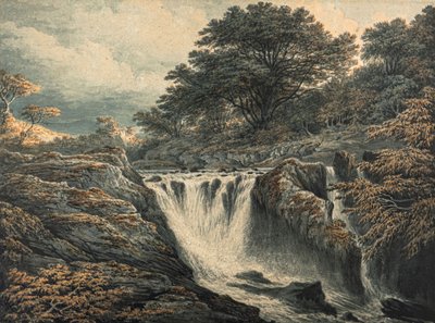 Ein Wasserfall am Abend von John Glover