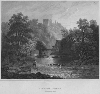 Dilston Tower, Northumberland, 1814 von John Greig